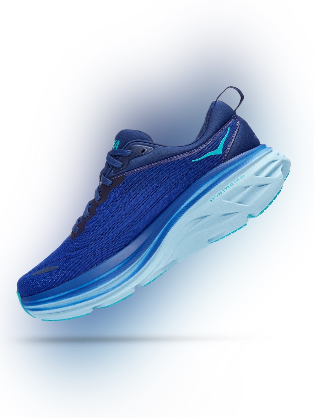 Hoka Men’s Bondi 8 Blue Outer Space Running Shoes 10.5D - Picture 2 of 10